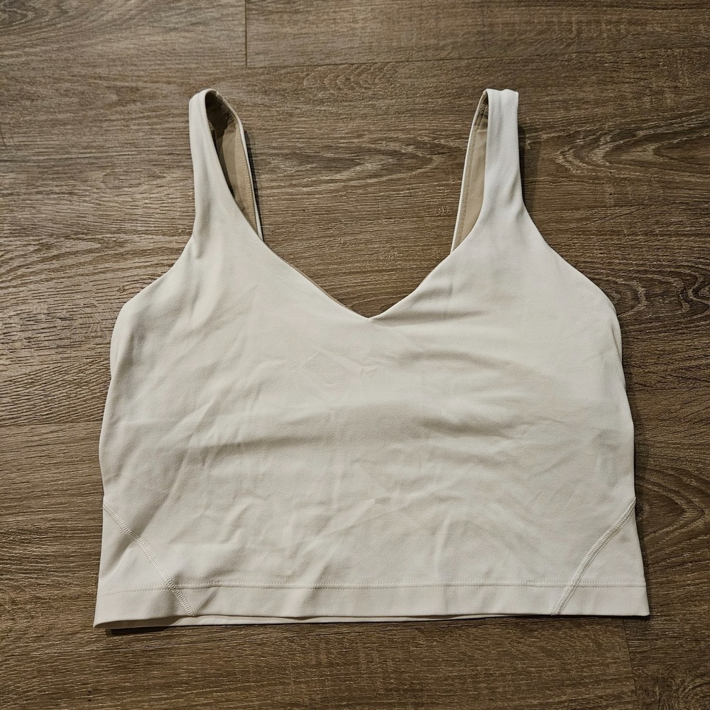Lululemon Align Tank Top Womens Size 8 White Nulu Built In Bra Yoga